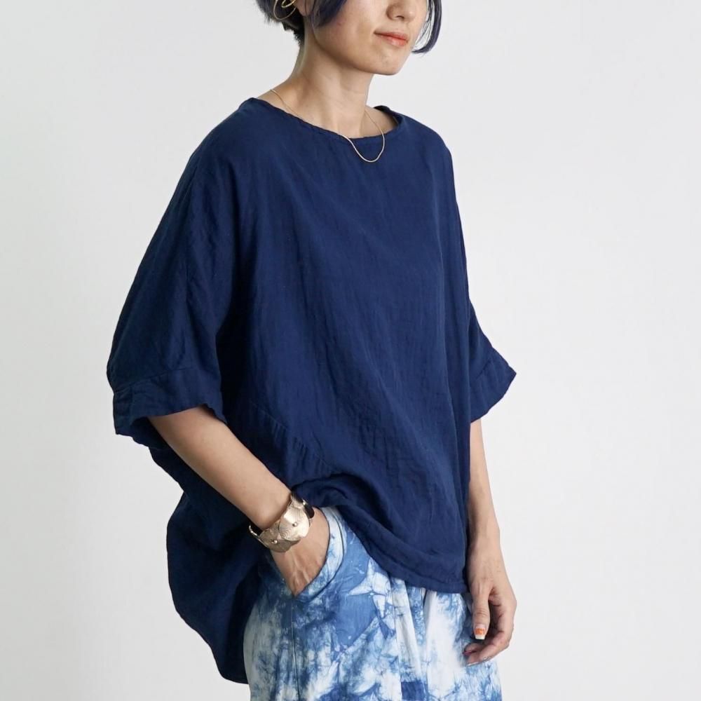 専用　UZUiRO　ウズイロ　バルーンタックガーゼTシャツ バルーンタックガーゼTシャツ | ネイビー - UZUiRO(ウズイロ