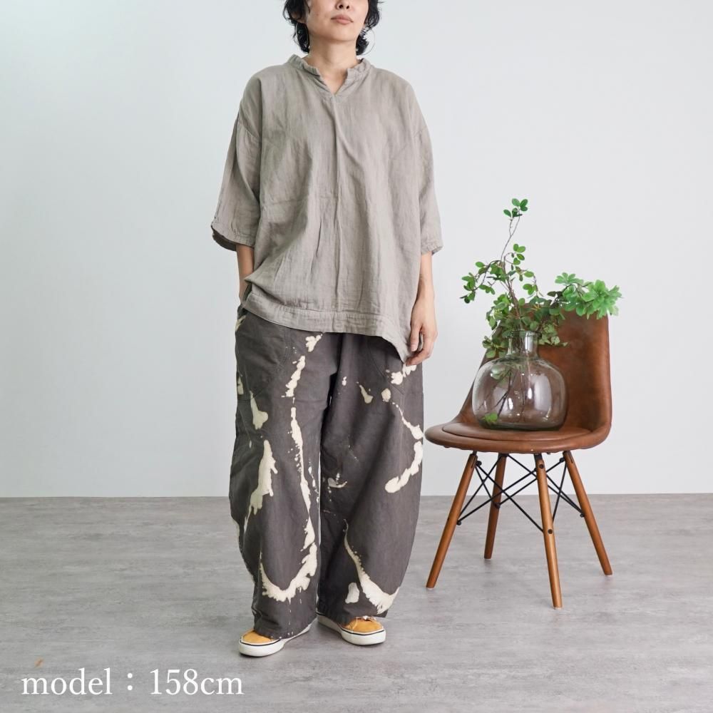 UZUIRO ワークパンツ グレー プレーンキャンプワークパンツ/グレー/三河織物
