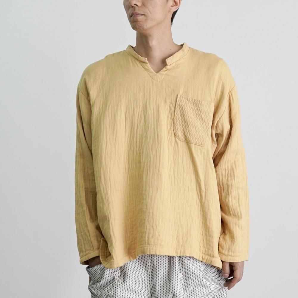 キーネックガーゼロンT | ライトオレンジ - UZUiRO(ウズイロ