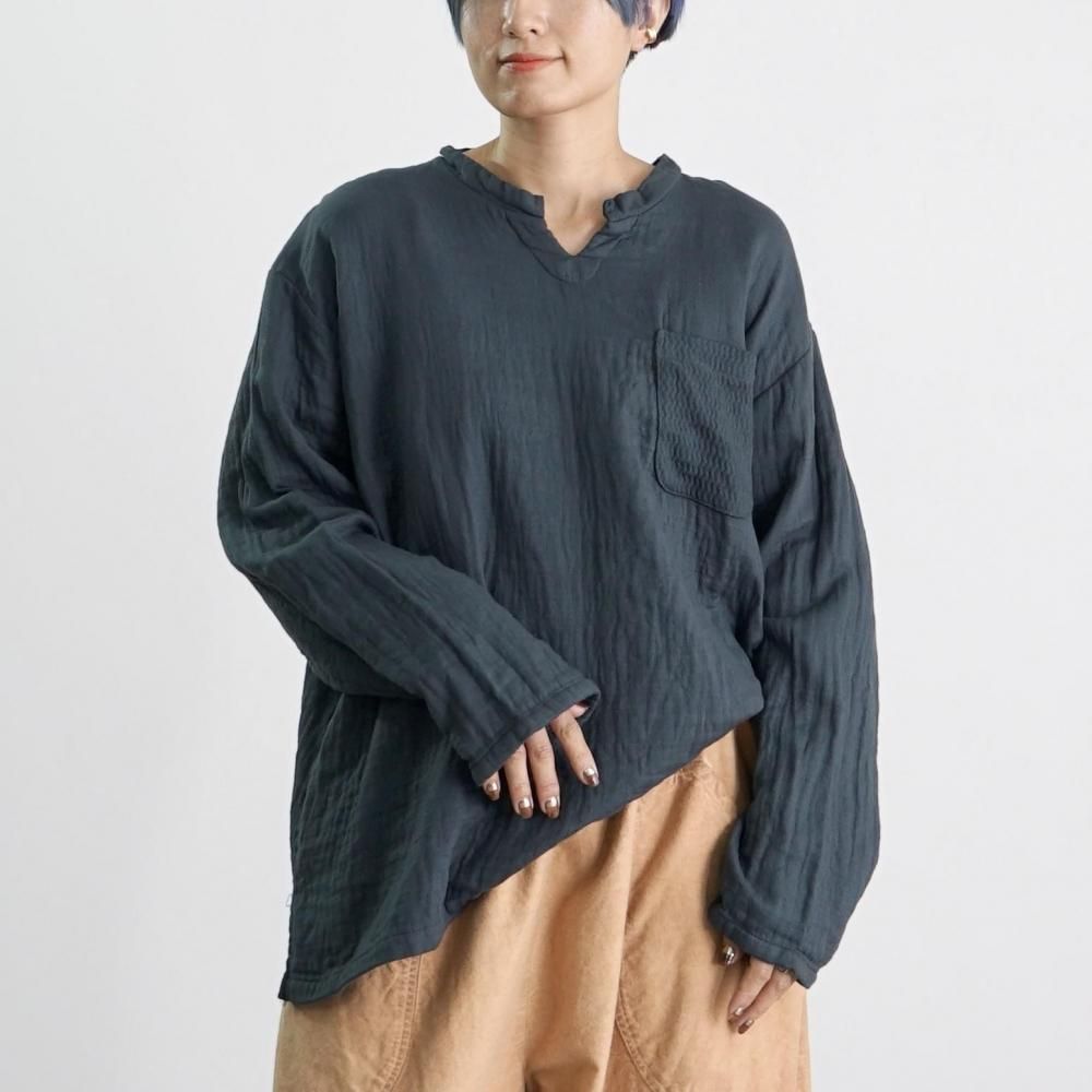 キーネックガーゼロンT | ブラック - UZUiRO(ウズイロ) / 公式