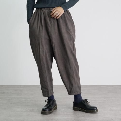 ◯墨＋柿渋染め　ユニセックス、 サルエルパンツ 墨染 鼯-musasabi-サルエルパンツ | I R O F U S I online shop