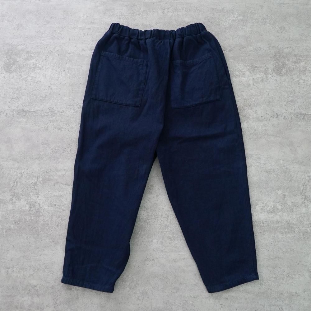 ペグトップタックパンツ | ヘリンボーン ネイビー - UZUiRO