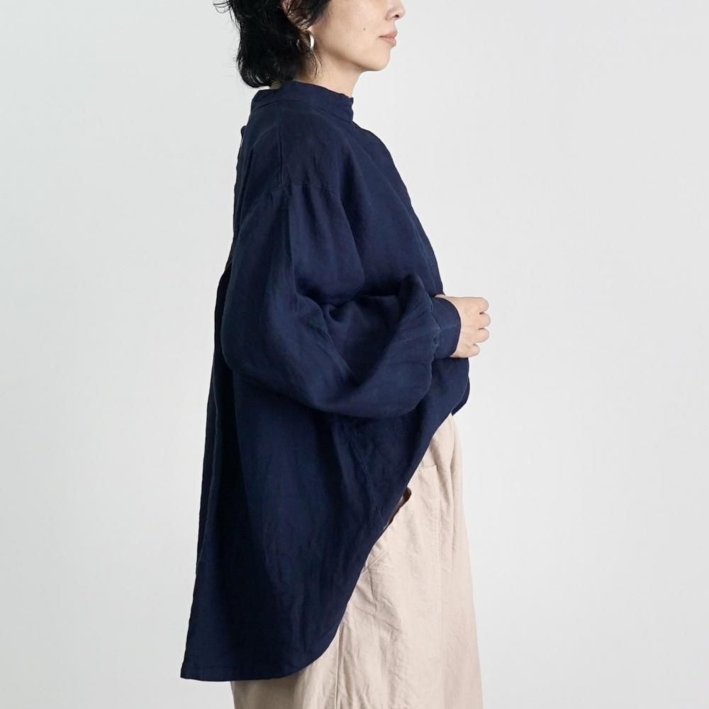 リネンタックシャツ | ネイビー | 遠州織物 - UZUiRO(ウズイロ) / 公式