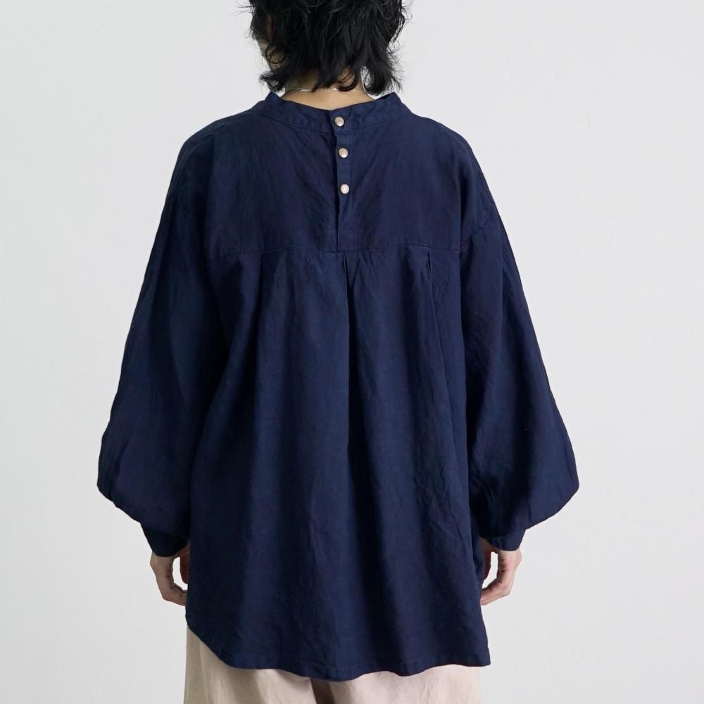 リネンタックシャツ | ネイビー | 遠州織物 - UZUiRO(ウズイロ) / 公式