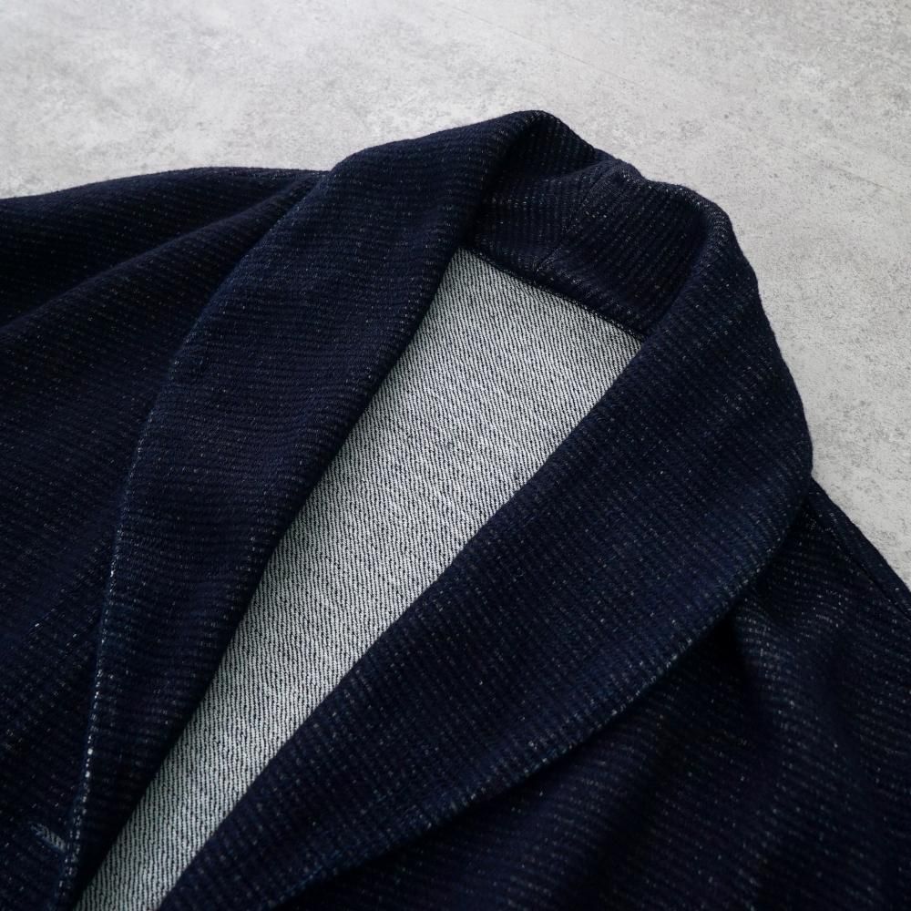 デニムニットくつろ着カーディガン | ネイビー - UZUiRO