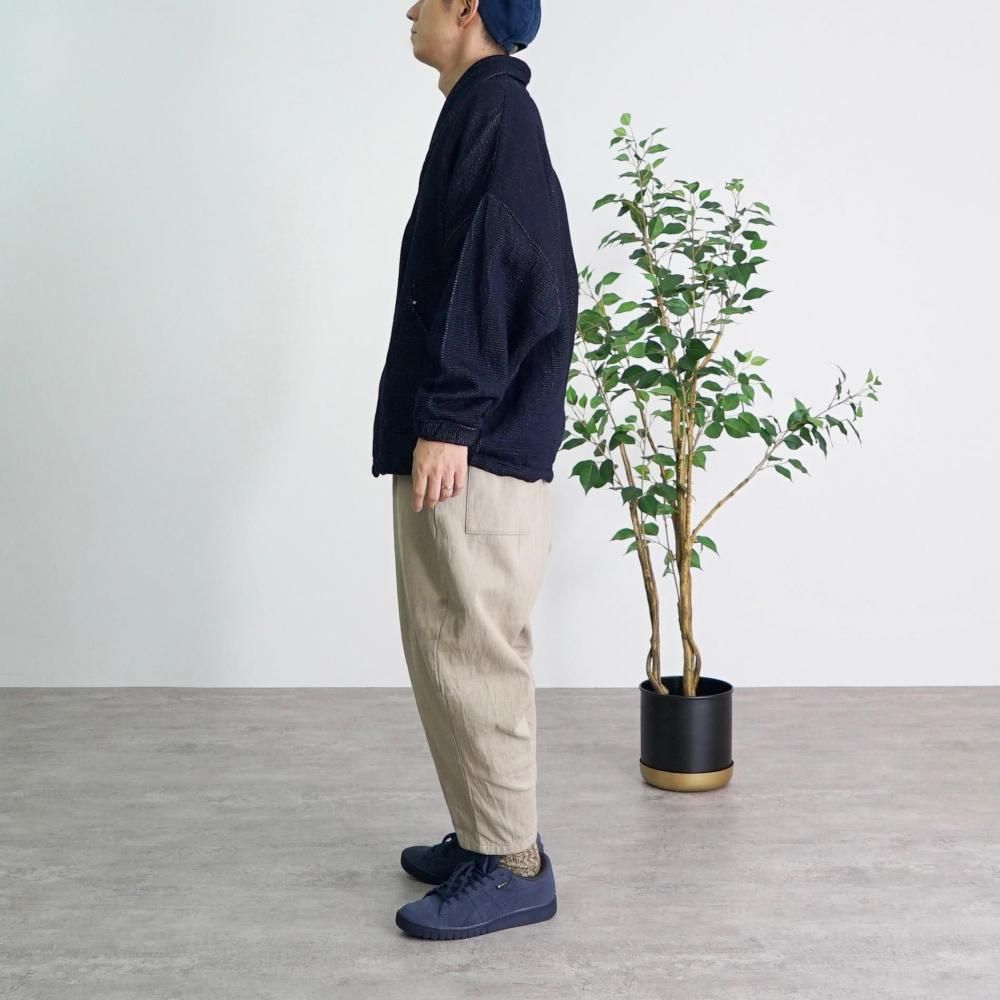 デニムニットくつろ着カーディガン | ネイビー - UZUiRO