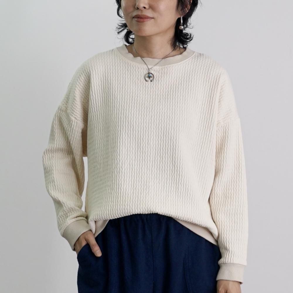 麻柄ノーカラージャケット/ブラック/三河木綿 刺し子織