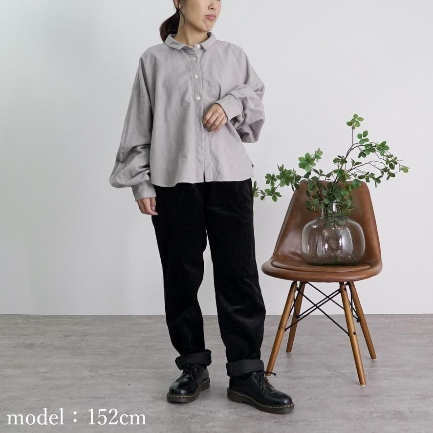 コーデュロイスッキリサルエルパンツ | ブラック - UZUiRO(ウズイロ