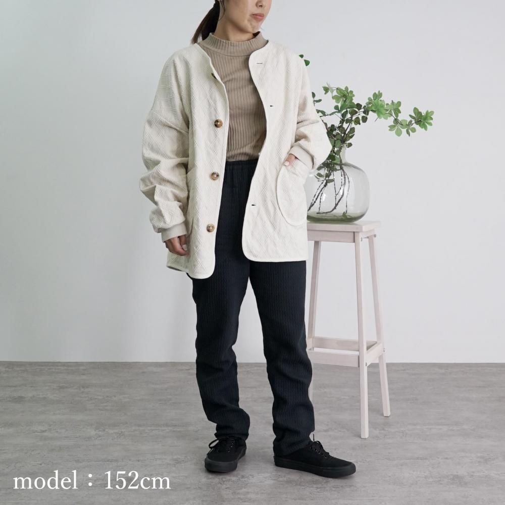 ダイヤ柄ノーカラージャケット | 生成り - UZUiRO(ウズイロ) / 公式