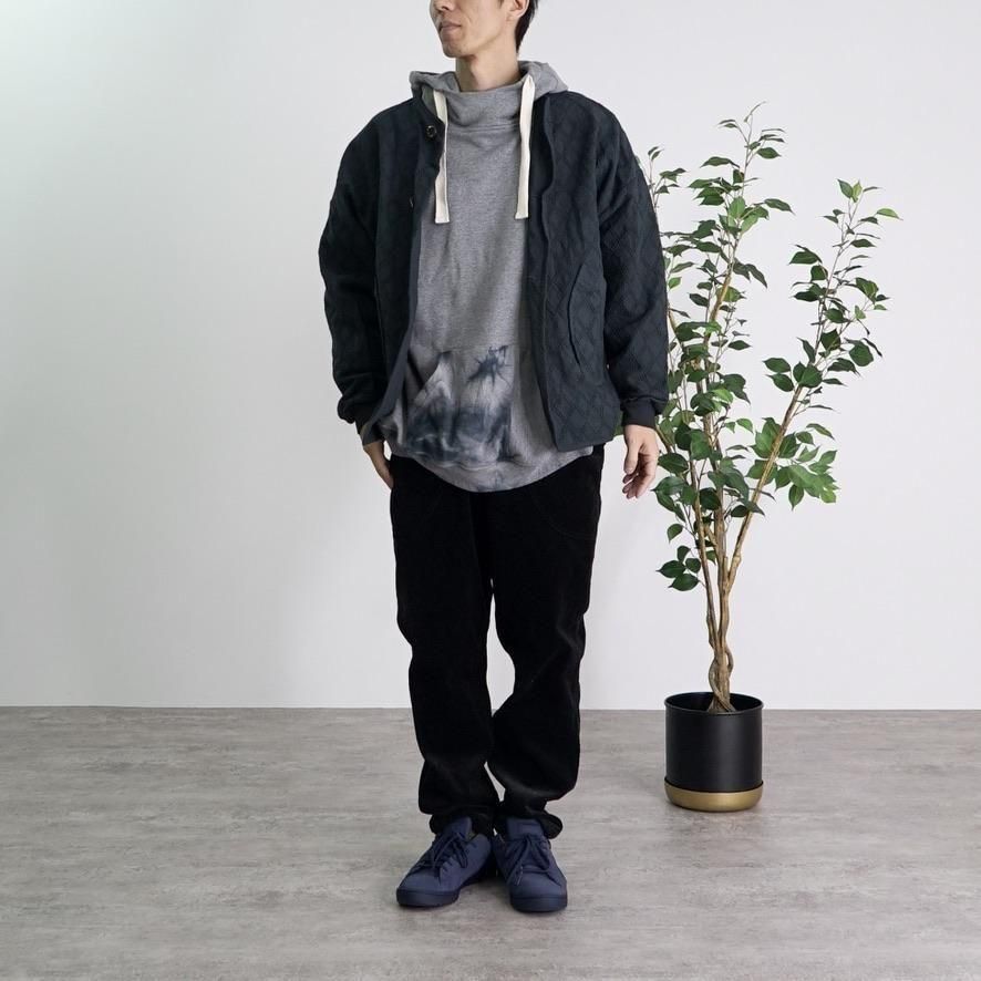 UZUIRO 日本製 ノーカラージャケット ダイヤ柄ノーカラージャケット | ブラック - UZUiRO(ウズイロ) / 公式