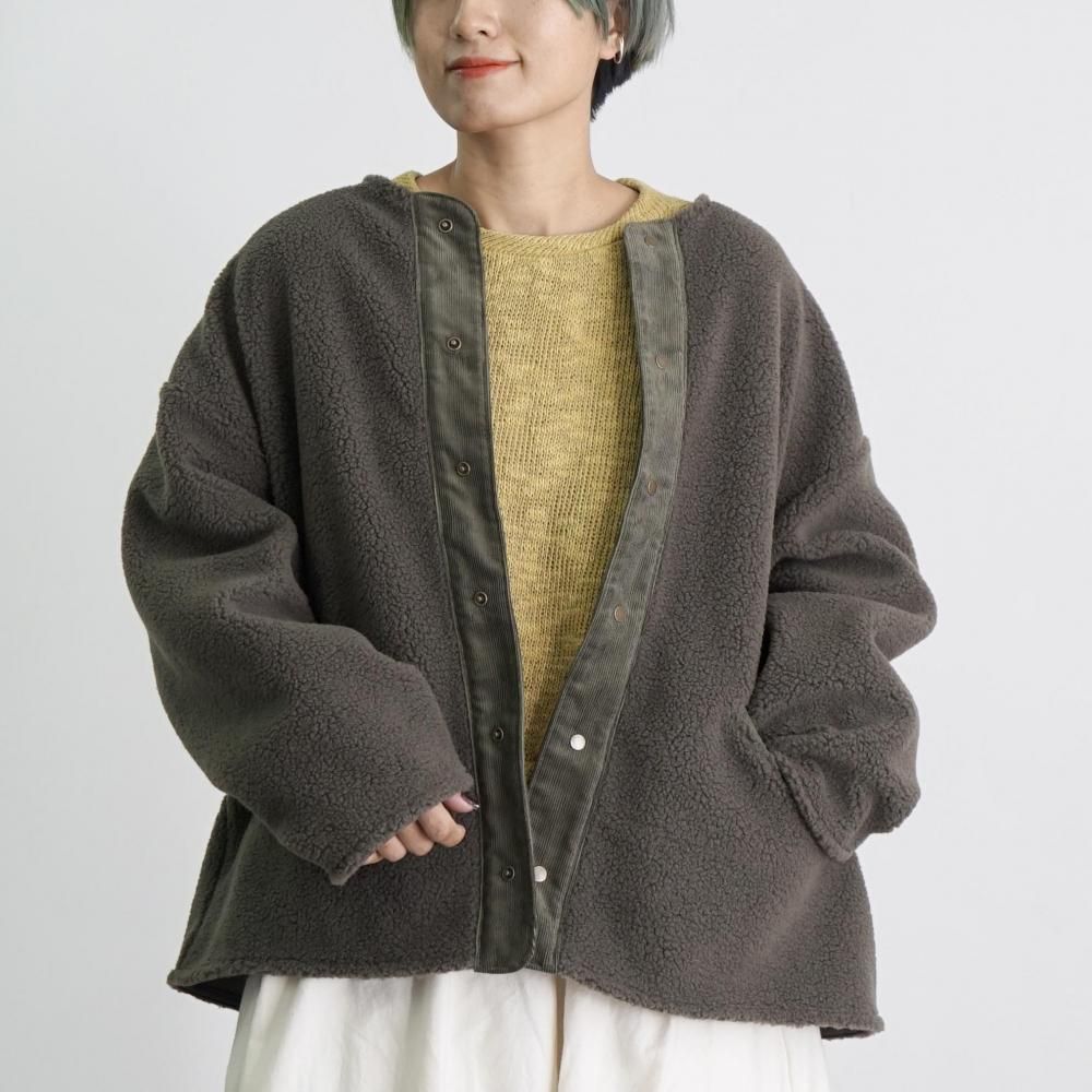 ノーカラーボアジャケット | 3色展開 - UZUiRO(ウズイロ) / 公式