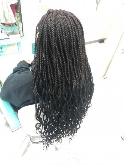 ブレイズ、ブロックサイズS、長さロング、毛先ウエーブ - hair