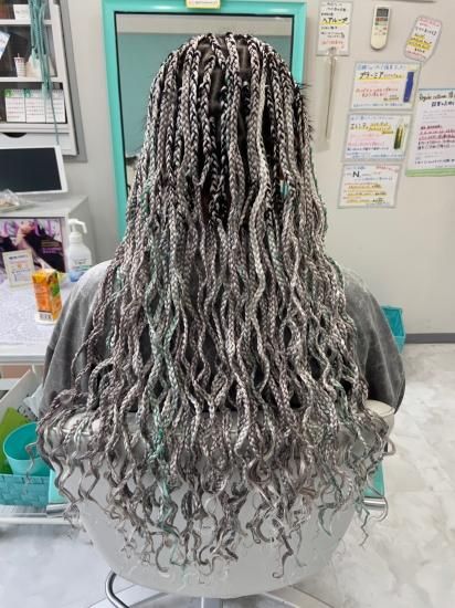 センター分け☆ブレイズ編みスーパーストレート センター分け☆ブレイズ編みスーパーストレート とろ - ウィッグ
