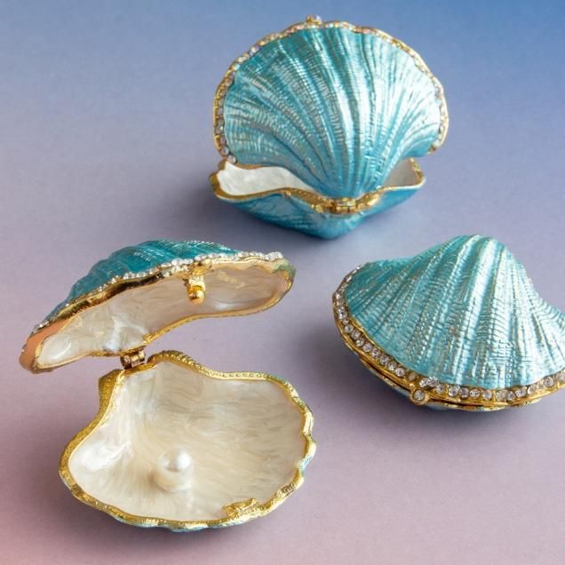 シェル型リングケース(アクアブルー)