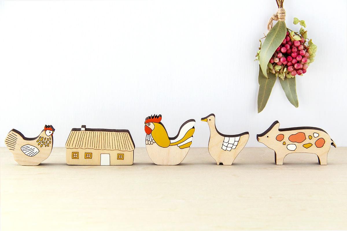 カントリーコテージ 木製オーナメント 単品【Anna Wiscombe