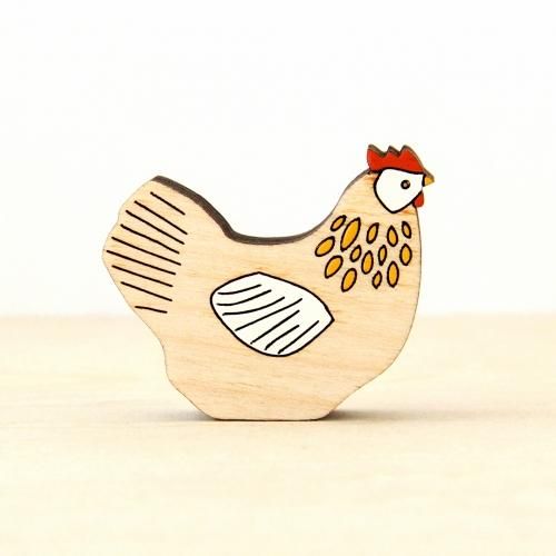ニワトリ 木製オーナメント 単品【Anna Wiscombe】 - イギリス花 ニワトリ 木製オーナメント 単品【Anna Wiscombe】 - イギリス花
