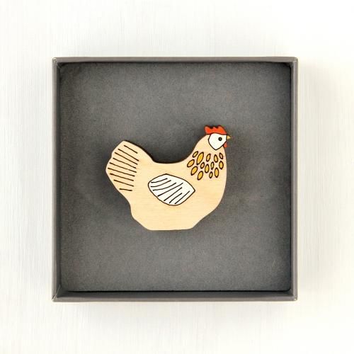 ニワトリ 木製オーナメント 単品【Anna Wiscombe】 - イギリス花 ニワトリ 木製オーナメント 単品【Anna Wiscombe】 - イギリス花