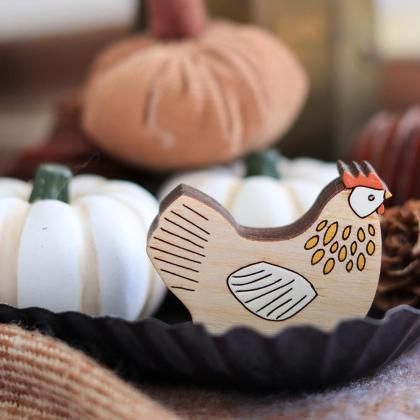 ニワトリ 木製オブジェ 単品【Anna Wiscombe】