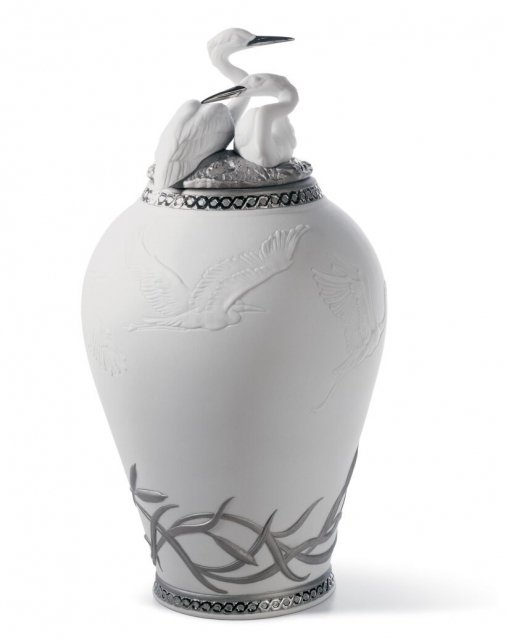 リヤドロ サギの王国 シラサギ 白鷺 鳥 陶芸 花瓶 花器 Ⅰ 01007053