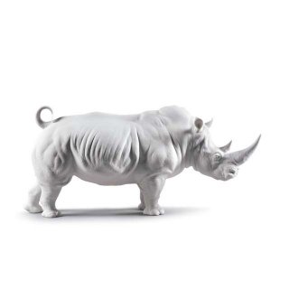 リヤドロ Lladro 【 シロサイ(White) 】  01009116 White Rhino Figurine. Matt
