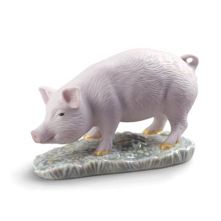 リヤドロ Lladro 【 The Pig-小 】  01009121 THE PIG MINI FIGURINE