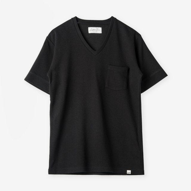 <span>Silk＆Cotton V-neck T-shirts / Black</span>シルク＆コットン VネックTシャツ / ブラック