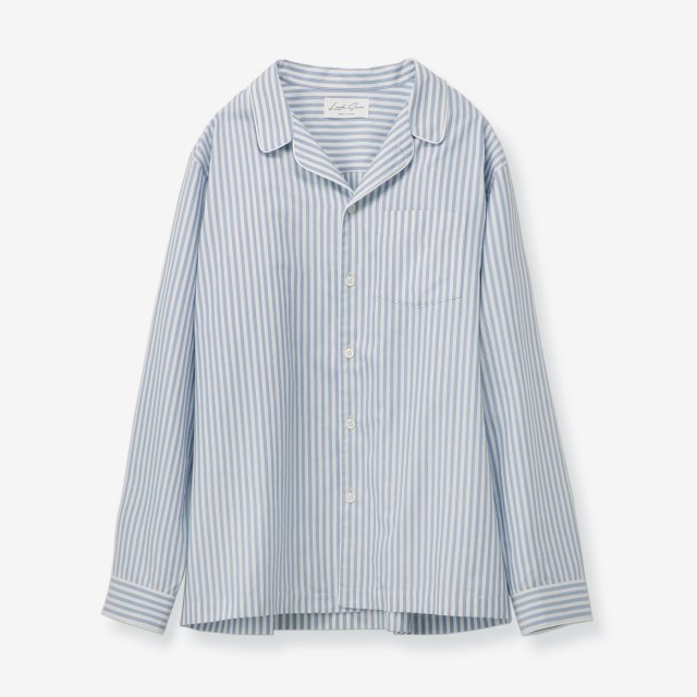 <span>Silk Pajama Shirts / Stripe Sax&White</span>륯 ѥޥ / ȥ饤 å&ۥ磻