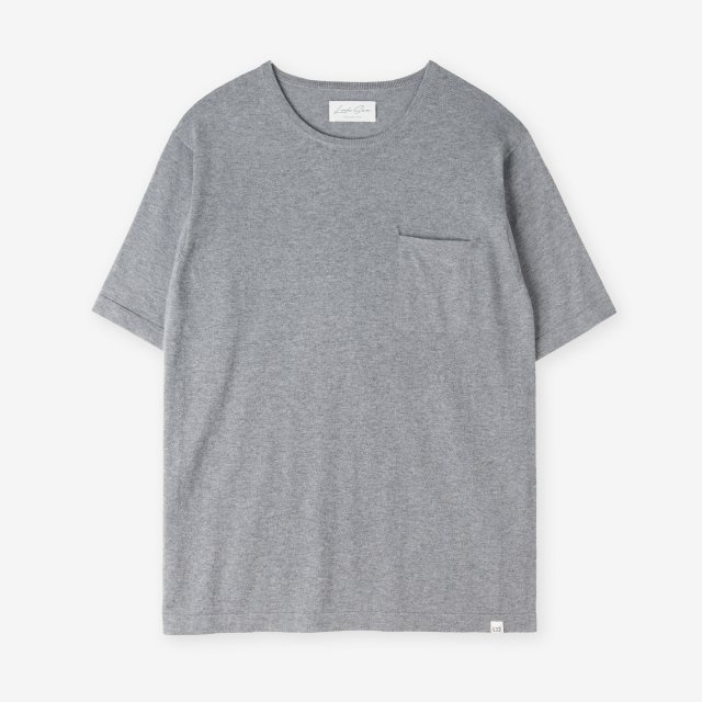<span>Silk＆Cotton＆Cashmere Knit T-shirts / Charcoal</span>シルク&コットン&カシミア ニットTシャツ / チャコール