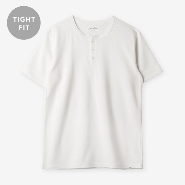 <span>SilkCotton Henley-neck T-shirts / White</span>TIGHT FITۥ륯åȥ إ꡼ͥåT / ۥ磻