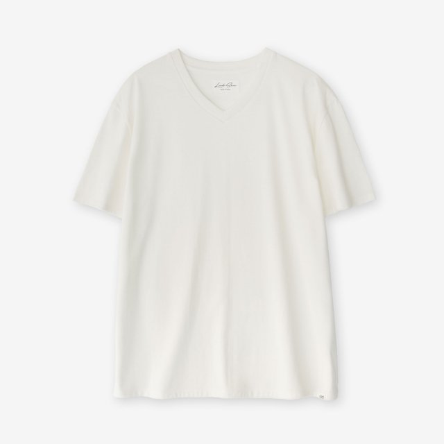 <span>Cotton&Silk V-neck Jersey T-shirts / Off White</span>コットン＆シルク Vネック天竺Tシャツ / オフホワイト
