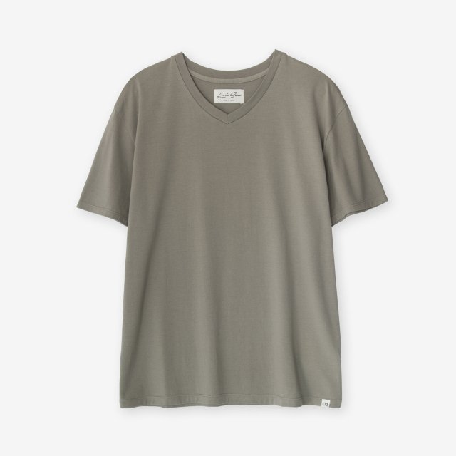 <span>Cotton&Silk V-neck Jersey T-shirts / Khaki</span>コットン＆シルク Vネック天竺Tシャツ / カーキ