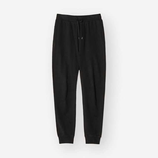 <span>Silk＆Cotton Brushed Sweat Pants / Black</span>シルク＆コットン 裏毛起毛スウェットパンツ / ブラック