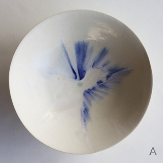 紫蓮　Shell marble bowl・8寸・藍流し・A