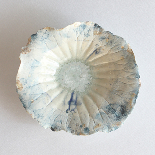 SR04 紫蓮作 蓮葉皿・大(藍)