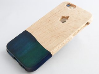 iPhone全機種対応！【 ウッドケース for iPhone ブルー】 天然木 一枚板から削り上げる  握りやすく 木製 スマホケース 全機種 対応 !  無料修理保証  ! 