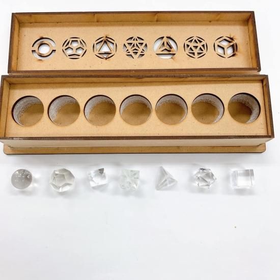 天然ヒマラヤ水晶神聖幾何学7点セット（プラトン立体5点プラス2