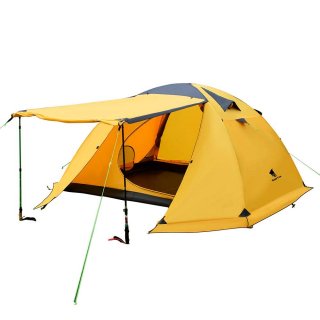 GeerTop テント 2~4人用 軽量 防水コンパクト ファミリー アウトドア キャンプ  4シーズン 240 x 210cm（黄）