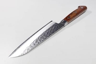 クロマックス 三徳包丁 槌目 茶柄 170mm #0241400 製造元 高村 クロマックス 三徳包丁 槌目 茶柄 170mm #0241400 製造元 高村