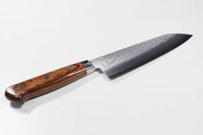 クロマックス 三徳包丁 槌目 茶柄 170mm #0241400 製造元 高村 クロマックス 三徳包丁 槌目 茶柄 170mm #0241400 製造元 高村