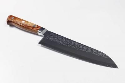 クロマックス 三徳包丁 槌目 茶柄 170mm #0241400 製造元 高村 クロマックス 三徳包丁 槌目 茶柄 170mm #0241400 製造元 高村