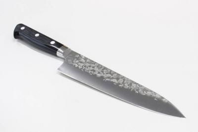 高村刃物 V10スペシャル 槌目 牛刀 黒合板柄 180mm 製造元 高村 高村刃物 V10スペシャル 槌目 牛刀 黒合板柄 180mm 製造元 高村