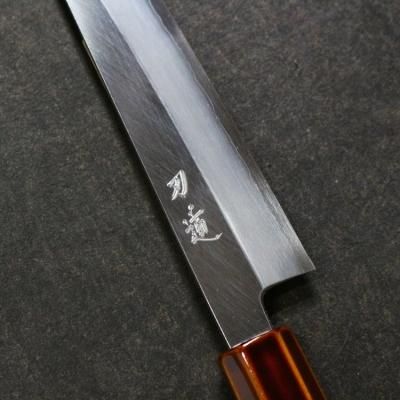刃道 銀三シリーズ 切付ペティナイフ 漆 木地呂塗 桜八角柄 HADO
