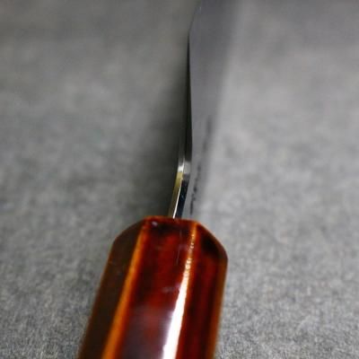 刃道 銀三シリーズ 切付三徳 漆 木地呂塗 桜八角柄 HADO