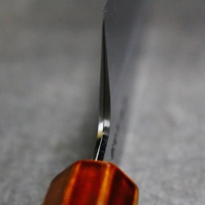 刃道 銀三シリーズ 切付牛刀 漆 木地呂塗 桜八角柄 HADO