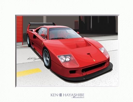 フェラーリ F40lm イラスト フェラーリ F40lm イラスト
