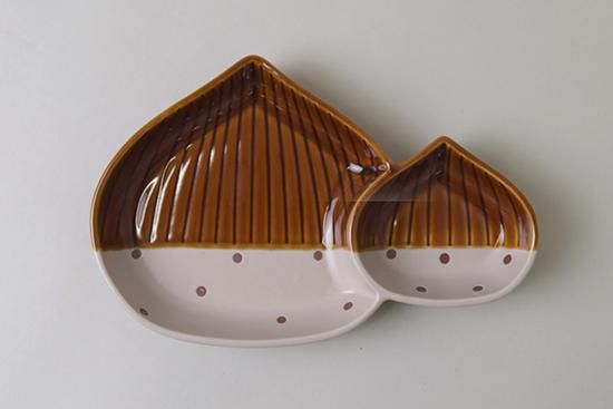 新品2点セット　シーナカーサ　くり　仕切り皿　マロン くり 仕切り皿 - SHINACASA