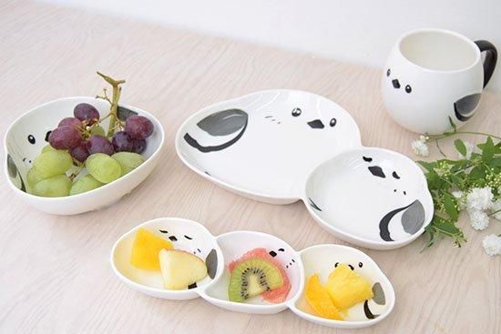 冬ギフト  まんまるシマエナガ 仕切り皿 - SHINACASA 食器