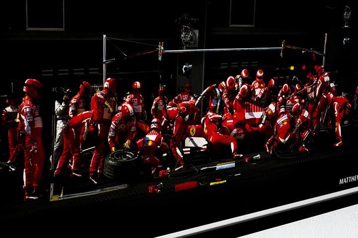 Andreas Gursky | selected works - F1 Boxenstopp I-IV