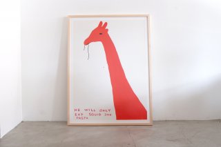 David Shrigley <br> HE WILL ONLY EAT SQUID INK PASTA <br>- poster -