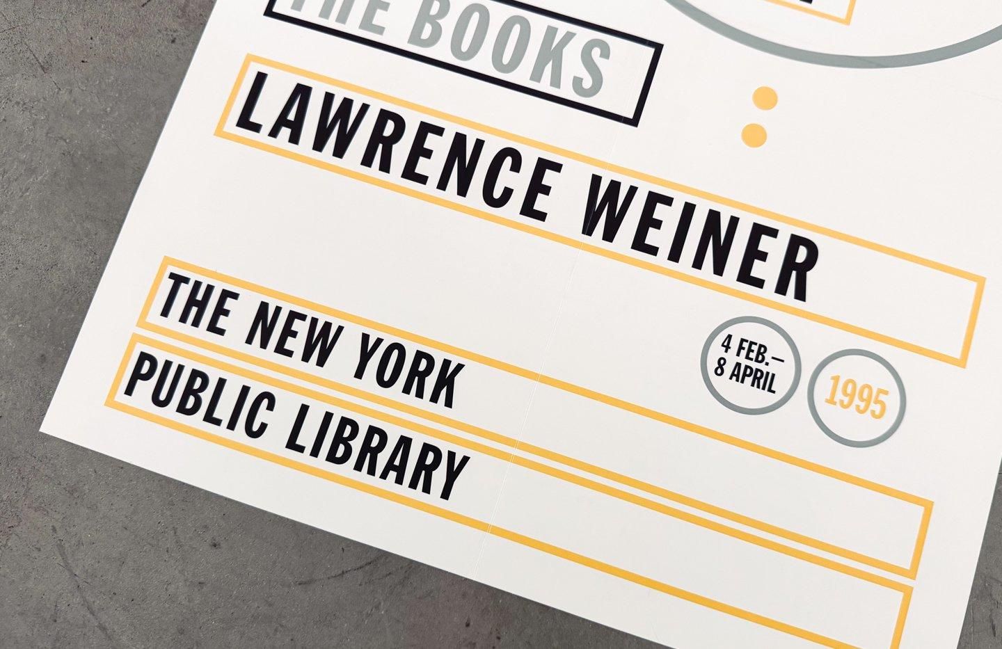 Lawrence Weiner / THE BOOKS - LEARN TO READ ART - 1995